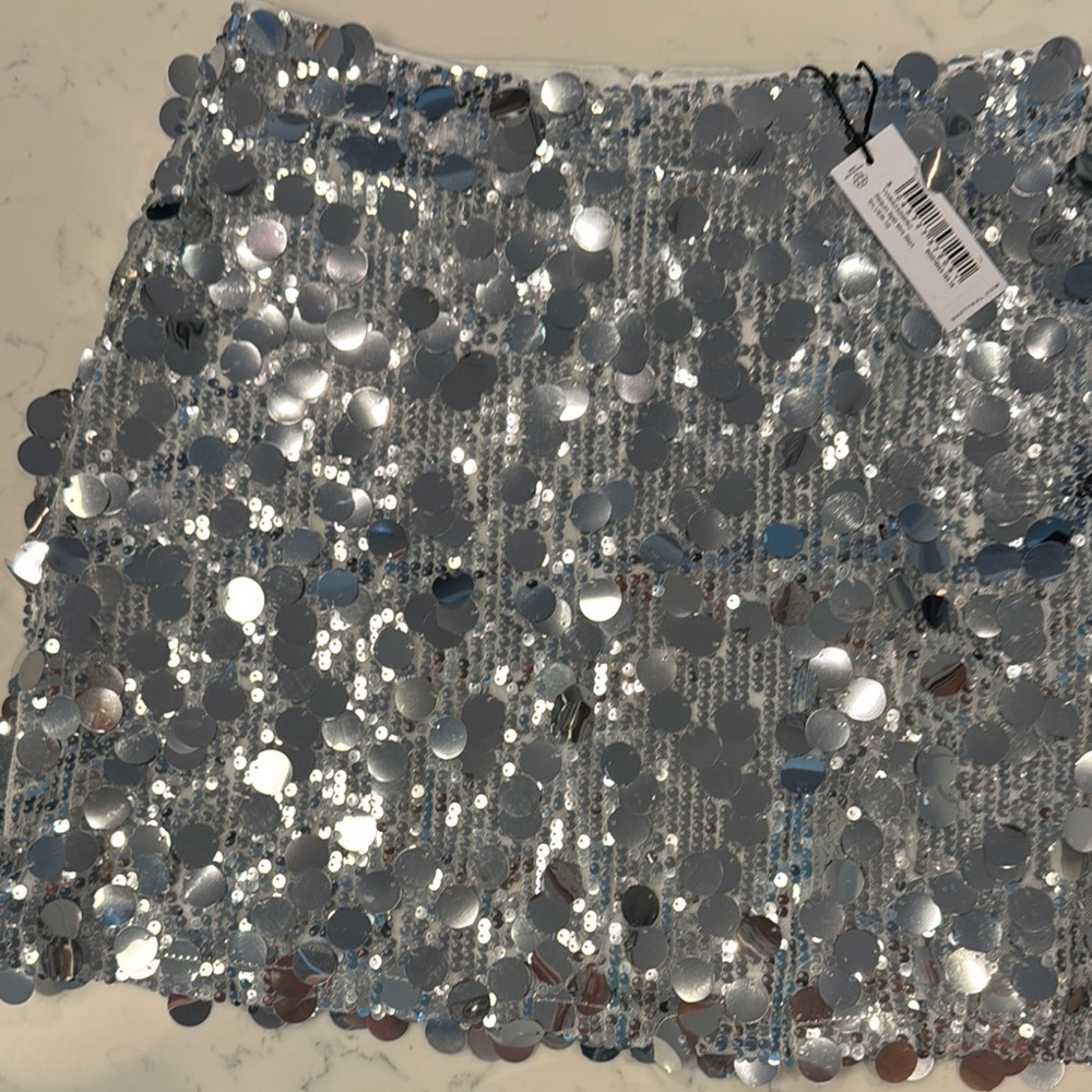 Nasty Gal Silver Sequin Pencil Mini